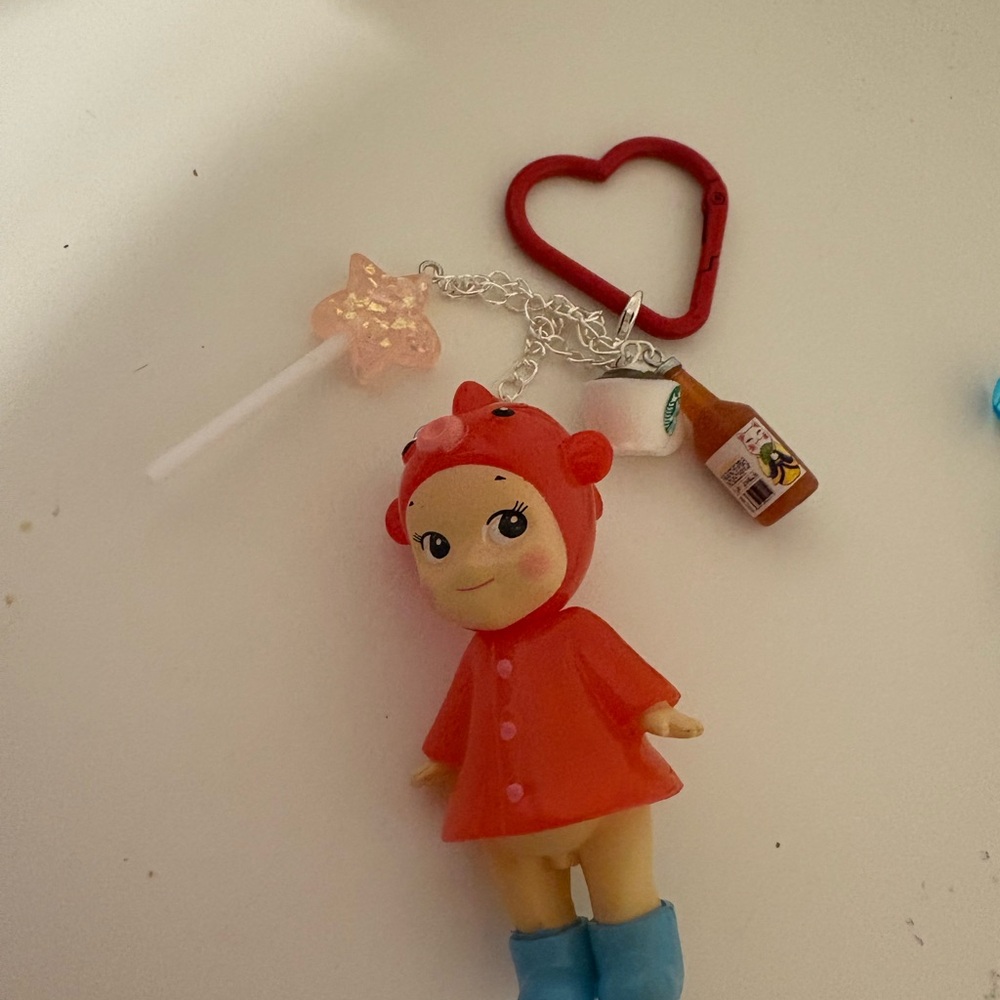 Charming Red and Blue Character Keychain